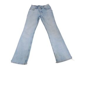 Subdued Light Blue Straight Leg Jeans High Rise Denim Size 2 W 26 x 32